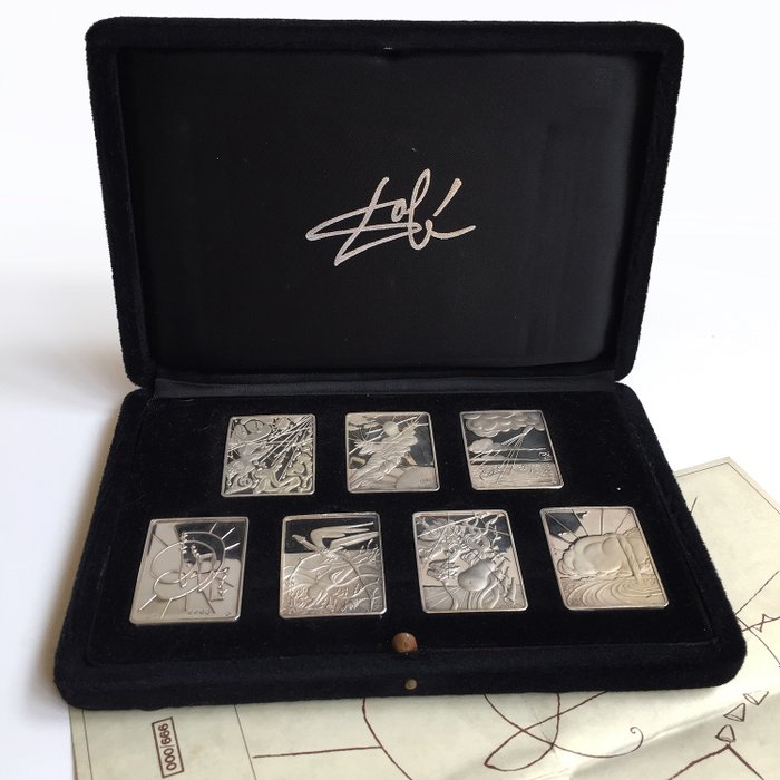 Complete collection of medals' The Seven Days of Creation (The 7 days of the creation) (7) - .999 silver - Salvador Dalí - Spain - Late 20th century