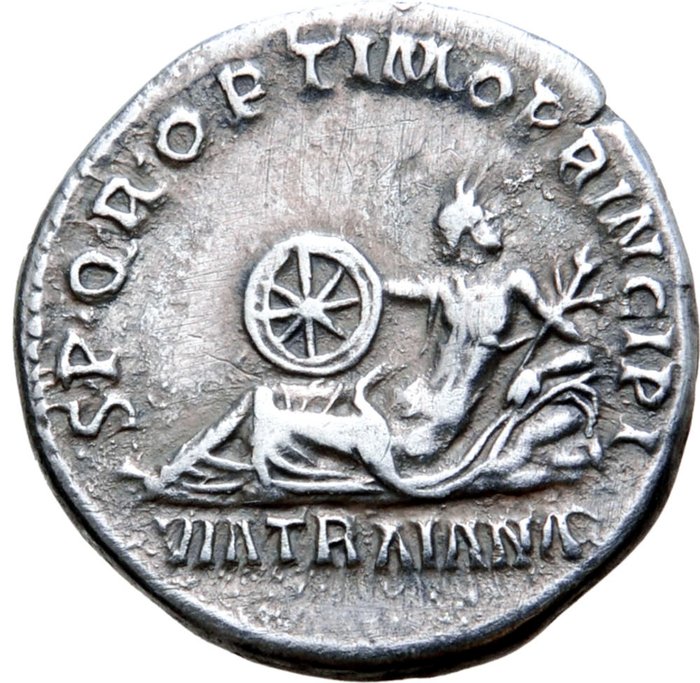 Roman Empire - Denarius - Trajan (98-117 AD). Rome 112-114 A.D. - SPQR OPTIMO PRINCIPI / VIA TRAIANA Rome to Brundisium ! - Silver
