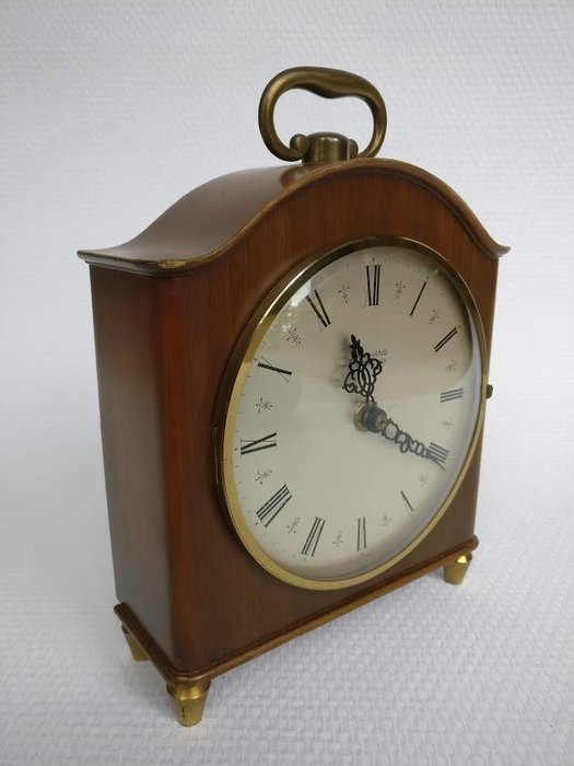 Clock, JUNGHANS, ELECTRO - GONG - Brass, glass, Wood