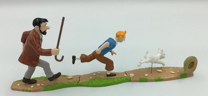 Tintin - Statuettes Moulinsart  46939/38/37 - Tintin, Milou & Haddock - Puzzle poursuite  - (2001)