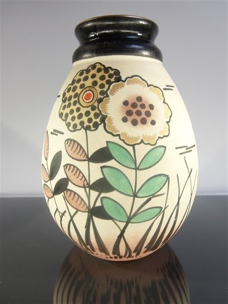 Faiencerie Saint Ghislain - Vase art déco d'Emile Lombart