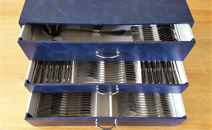 Eme Italy - 位于意大利Eme Impero的不锈钢18/10储物盒中的103件餐具 (103) - 不锈钢/不锈钢/不锈钢
