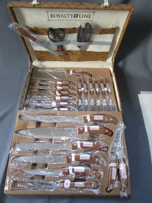 Royalty Line - Switzerland - Qualitäts Messerset - 25 Teile  - 包括。牛排餐具 (12 件) 和原裝行李箱 - 不銹鋼刀片 - 未使用 - 原價680€