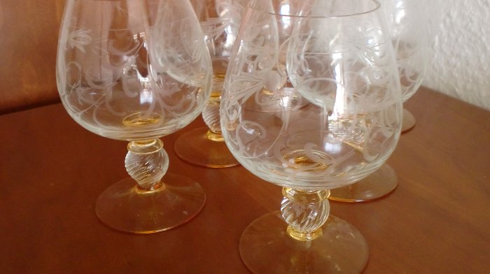 Theresienthal,  Pieroth Römer - Cognac glasses, brandy glasses, bumblebee (6) - Crystal