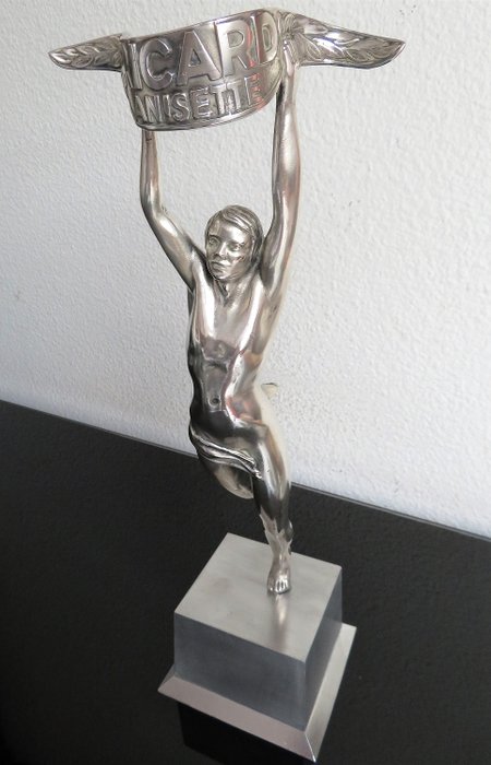 RICARD - Advertising statue (1) - Art Deco - Silvered bronze