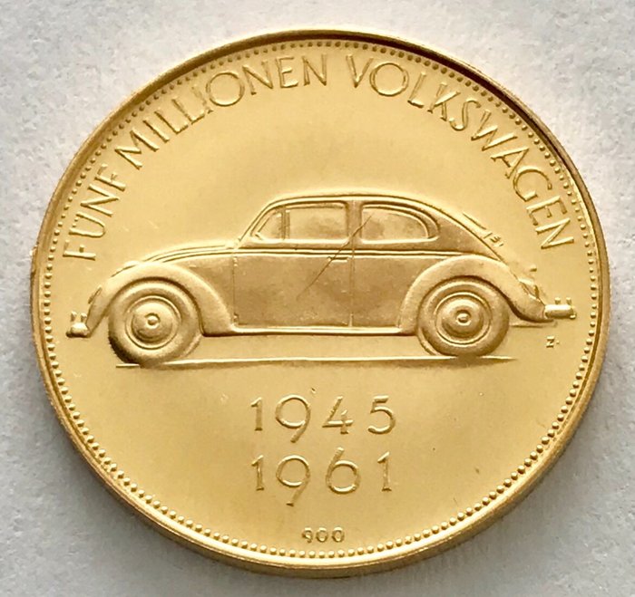 Germany - Medaille 1961 - 5 Millionen Volkswagen - Gold