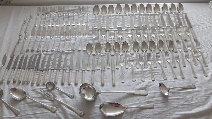 Christofle 112 piece silver plated cutlery set model America - Silver plated - France - Late 20th century
