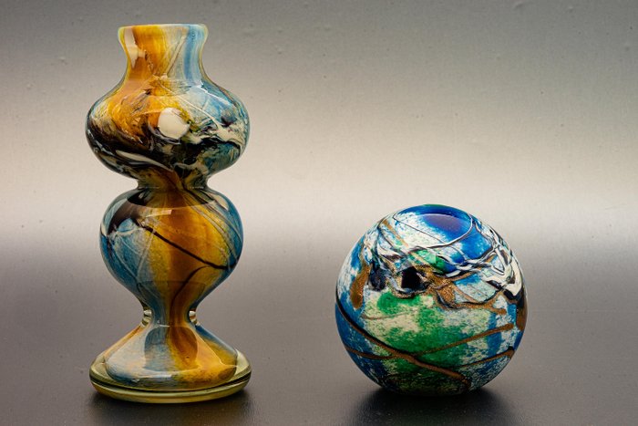 Michele Luzoro, Biot - 两个艺术玻璃对象 - 玻璃