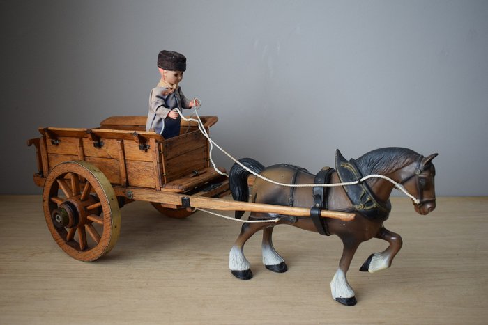 Carrito de caballos hecho a mano (60 cm) - Madera