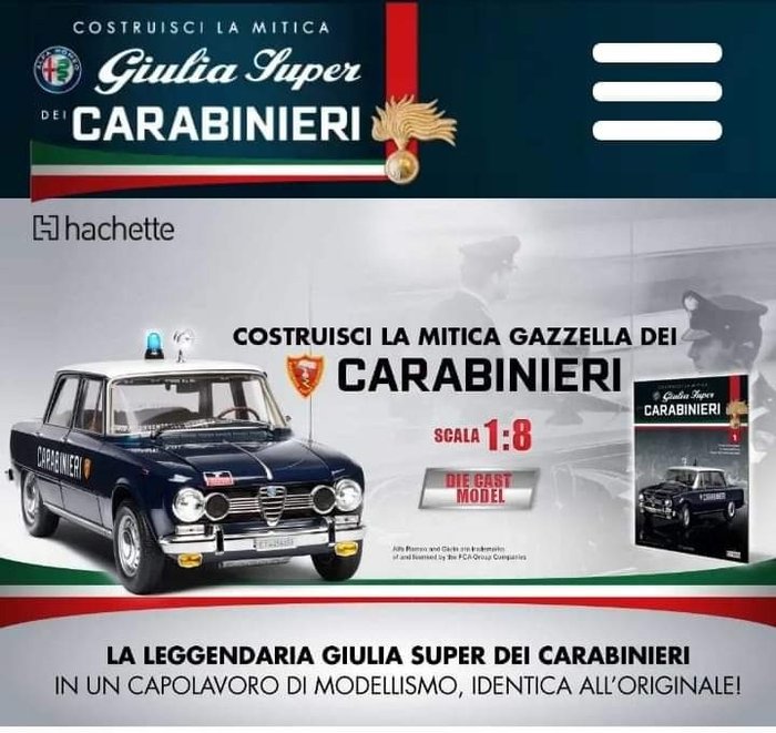 Hachette - 1:8 - Alfa Romeo Giulia of the Carabinieri