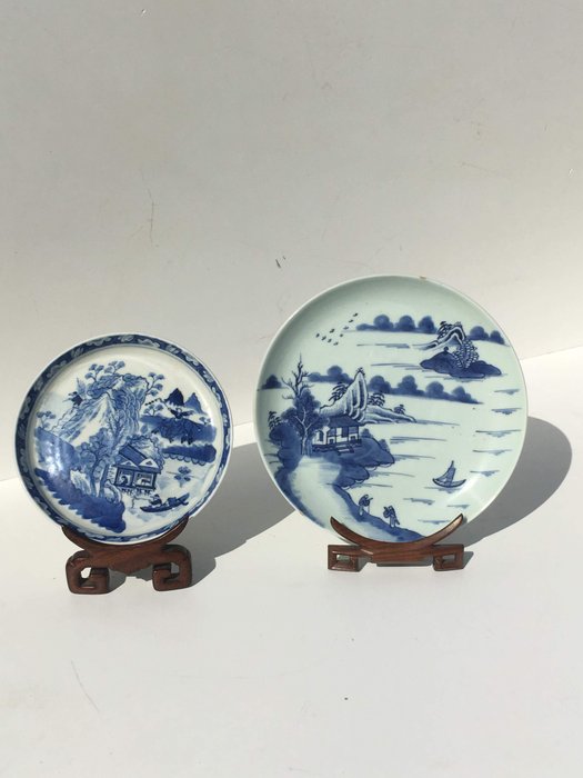 πιάτα (2) - Bleu de Hue - Πορσελάνη - Ασία - 19th century
