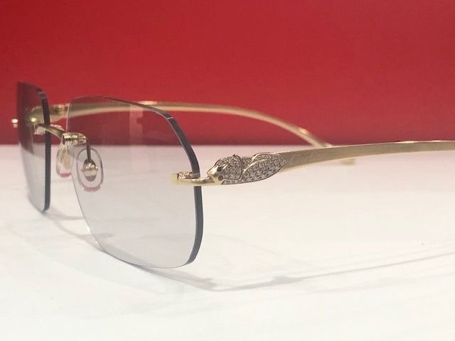 cartier glasses with leopard