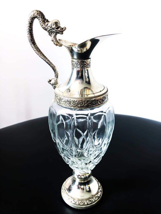 Distillerie Buton - 大口水壺/玻璃水瓶 - 水晶, 玻璃, 銀