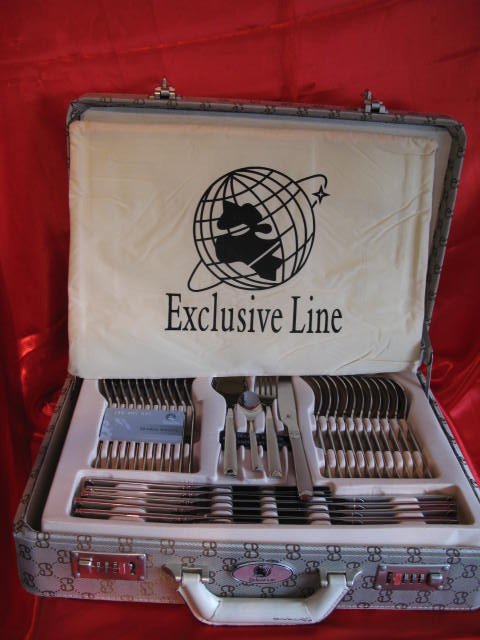 Exclusive Line - 72-teiliges Besteck - im Koffer - komplett - 18 - 10 Edelstahl