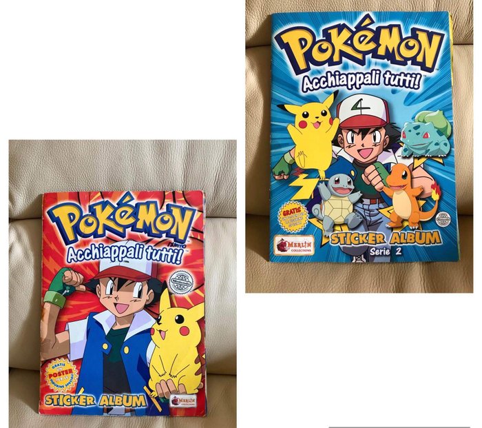 Merlin collections - Pokémon - Klistermærke-album Pokemon - 2 Album “Acchiappali tutti!” Serie 1 e 2 - 1996