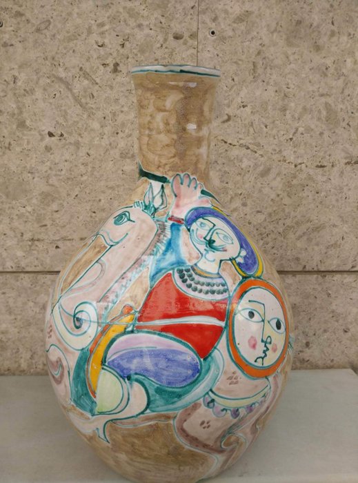 Giovanni de Simone  - （切边）, 花瓶 (1) - 陶瓷