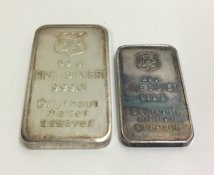 20 Gramm, 50 Gramm - Silber .999 - Drijfhout & Zn.