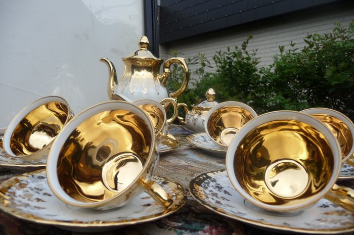 Bavaria - coffee service for 6 people - Goldplate, Porcelain