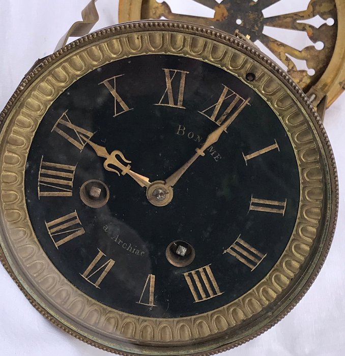 French Mid 19th Century Vincenti & Cie Clock Movement 1855 Silver Medal Award - Gilt and Glass - mid 19th century