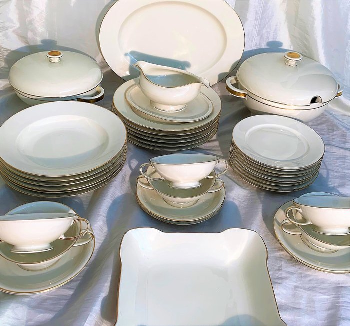 Rosenthal - crockery for 6 people, 3 extra small plates 'Winifred' - Porcelain, gold-plated