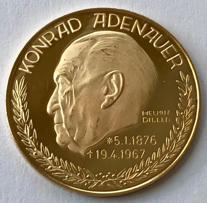 Allemagne - Gedenkmedaille Konrad Adenauer - 3,15 g - Or