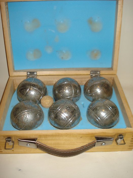 Vintage Set Metalen Petanque Ballen  - metaal