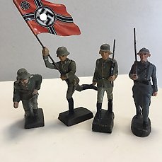 10 x Elastolin Wehrmacht Soldat liegend mit Fernglas 7cm Serie
