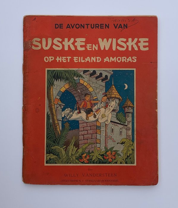 Suske en Wiske RV-1 - Het Eiland Amoras - Zszywany - Pierwsze Wydanie - (1947)