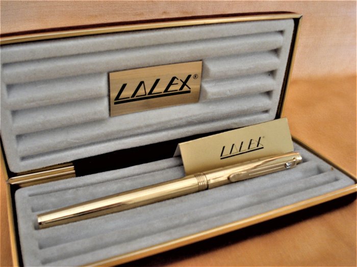 LALEX Stradivarius - stylo plume plaqué or 22 KT avec de vrais paillettes. Jamais utilisé