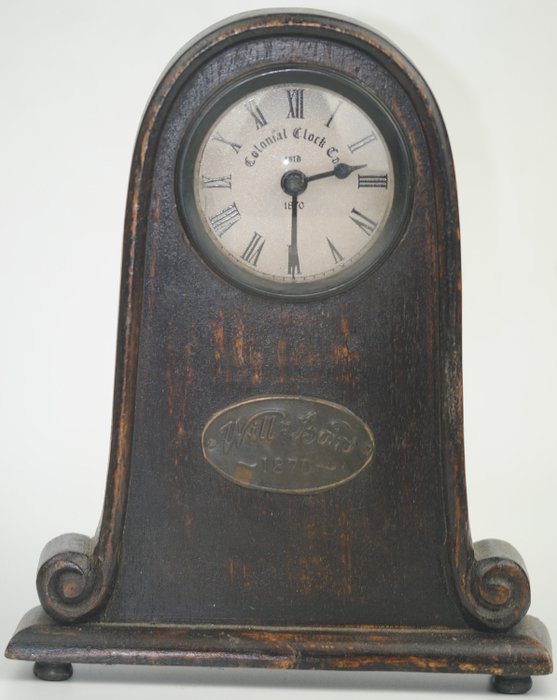 1870 Reloj Mantel Colonial "Will & Bain". - Madera