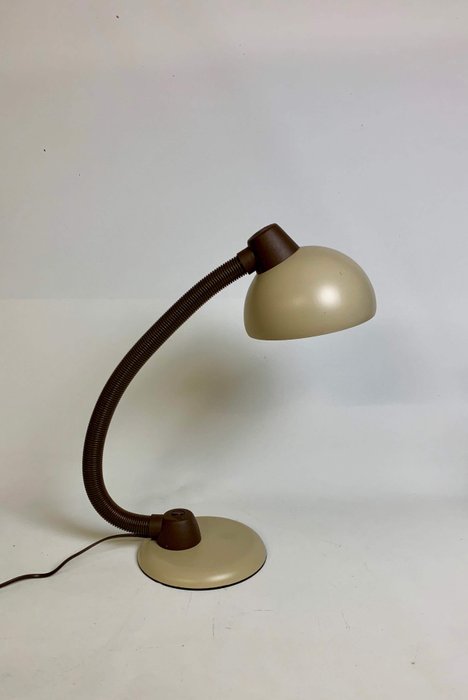 je fassung  - vintage retro tafellamp/bureaulamp in bruin/beige