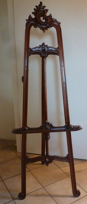 Large antique and decorative painting easel - Rococo Style - Mahogany -  1860-1890 - Catawiki