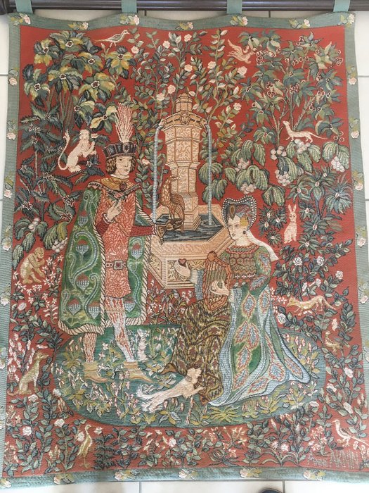 Franklin Mint - Anne-Roland Aknin - Le Roman de la Rose - 1985 - Tapestry - Renaissance Style - Wool