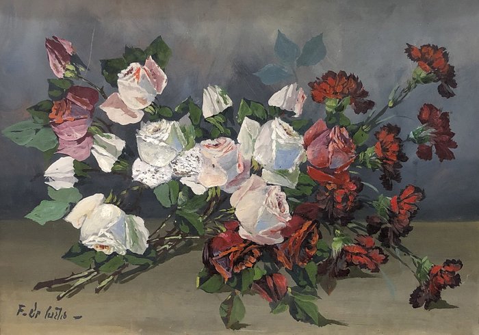 Federico de Curtis XX° secolo - Natura morta fiori