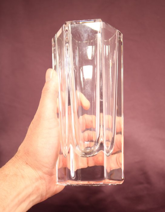 Sigurd Persson - Kosta Boda - 透明的六角形水晶花瓶 - 玻璃