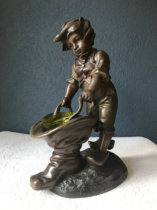 G. Demange (1865-1945) - 雕像“Le petit poucet” - 鋅合金 - 大約1900年