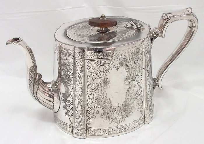 J H Potter Sheffield - Teapot - Silverplate