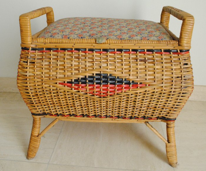 Cute Wicker Sewing Basket - Wood-Reed
