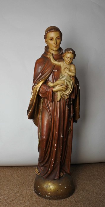 1 Meter große heilige Statue - der heilige Antonius von Padua (1) - Gips