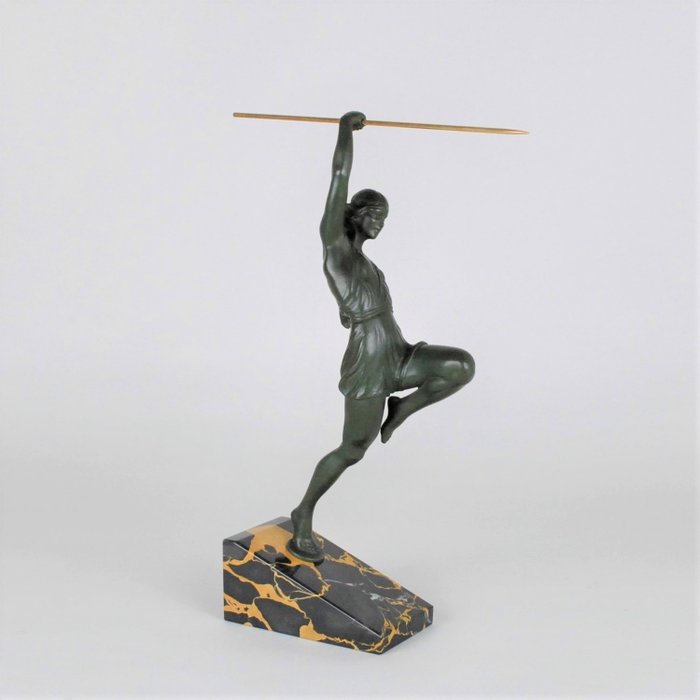 Fayral pseudo Pierre le Faguays 1892-1962 - Max le Verrier - "Amazon în javelin", Sculptură