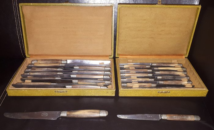 Coutellerie Supérieure de Paris - Couteau (26) - Art déco - corne - inox - laiton