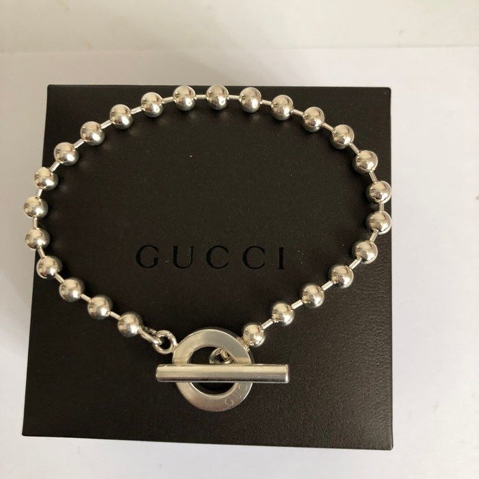 gucci silver ball bracelet