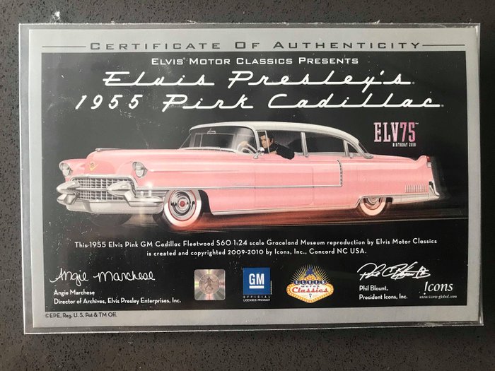 Elvis Presley Motor Classics 1955 Pink Cadillac Fleetwood Graceland 1/24 Icons