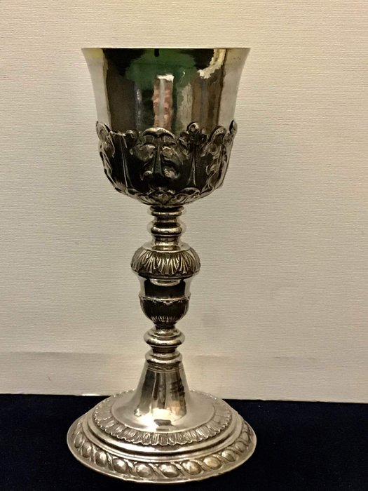 Chalice, Mass goblet - Baroque - Silver - First half 19th century