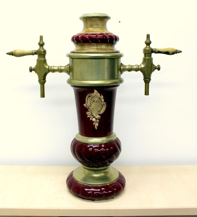Antique decorative beer tap - Brass, Ceramic