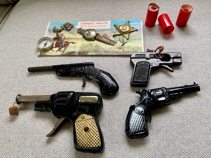DRGM/EUREKA - Set di pistole giocattolo vintage pistole giocattolo
