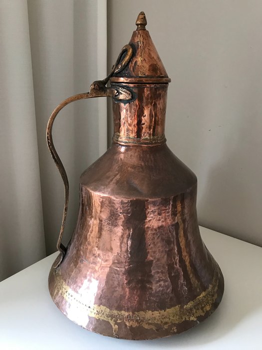 大型古董阿拉伯水壺 - 銅
