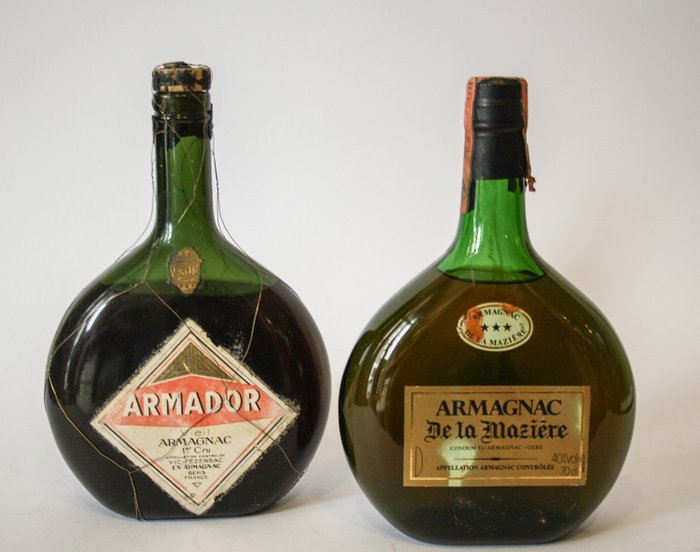 Armador - De la Maziere - VSOP & 3 Star armagnac - b. Anni ‘70 - 0,7ltr - 2 bottiglie