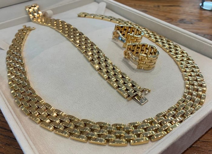 Cartier - 18 克拉 金色, 黃金 - 套裝, 手飾, 耳環, 項鍊, 項鍊