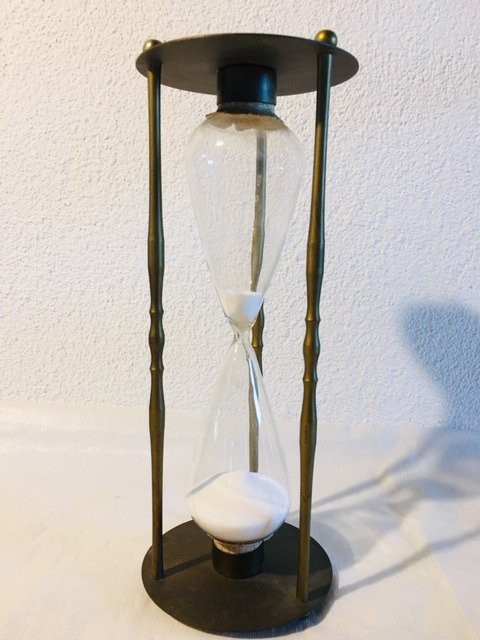 Large old hourglass (30 minutes) - Renaissance - Copper, Glass